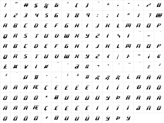 Robo-Clone Halftone Regular font glyphpreview