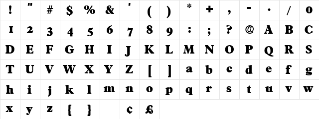 Tympan Display SSi Regular font glyphpreview