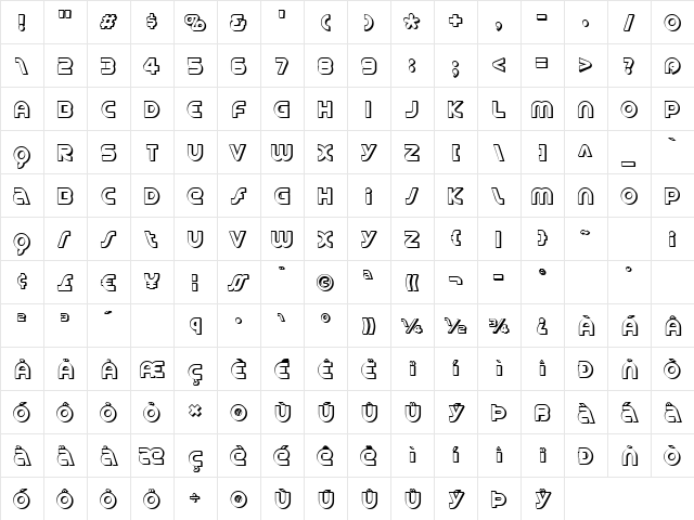 Spin Cycle 3D Regular font glyphpreview