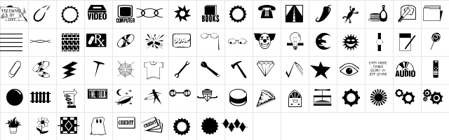 Even More Dings JL Regular font glyphpreview