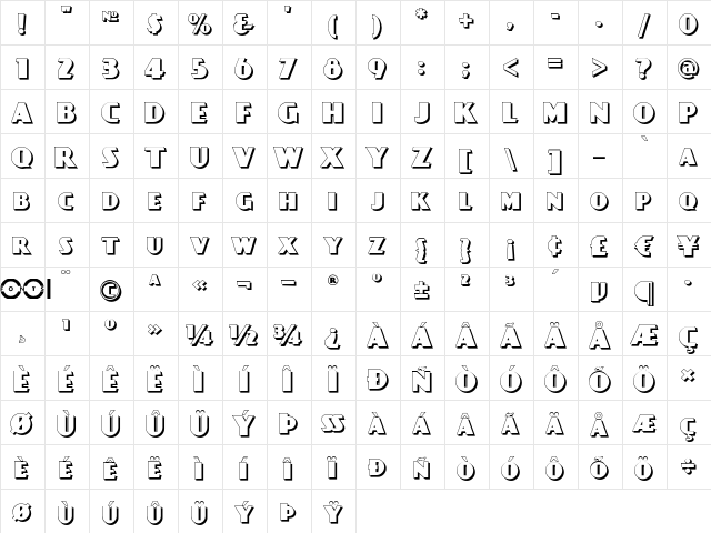 Day Poster Shadow NF Regular font glyphpreview