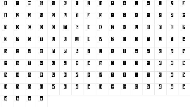 SD LED Screen Regular font glyphpreview