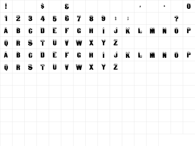 SnowCaps Regular font glyphpreview
