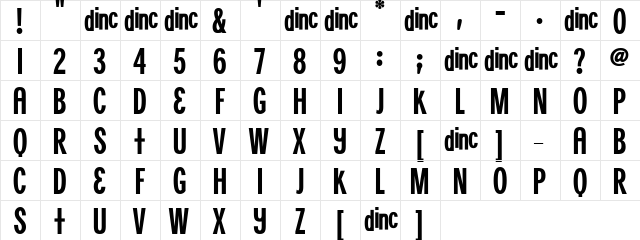 Synchronicity Regular font glyphpreview