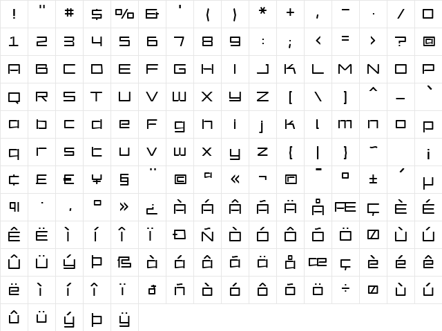 Amp Light font glyphpreview