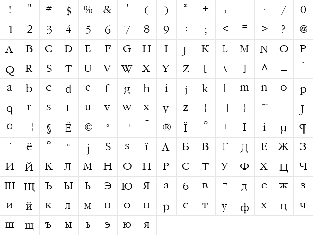 Saturn Light font glyphpreview