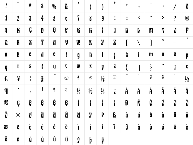 EpoqueFLF Regular font glyphpreview