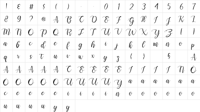 Selamyts Regular font glyphpreview