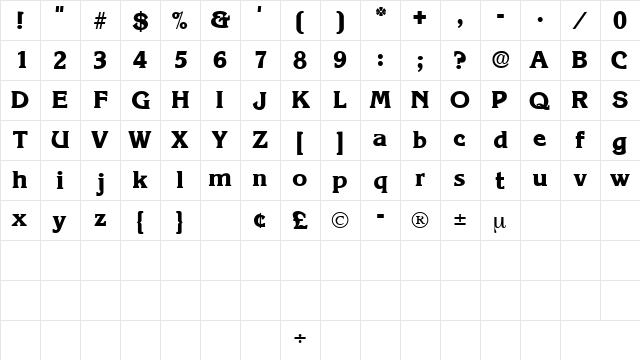 ViticaDisplaySSK Regular font glyphpreview