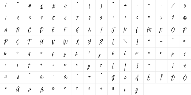 Daphne Haney Regular font glyphpreview