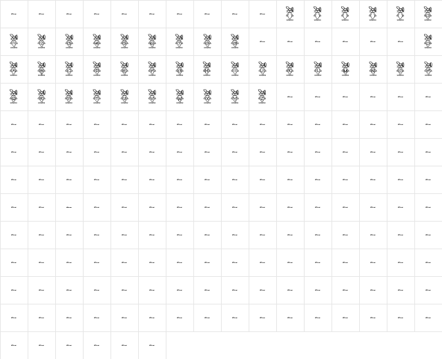 MousepadBunny Regular font glyphpreview