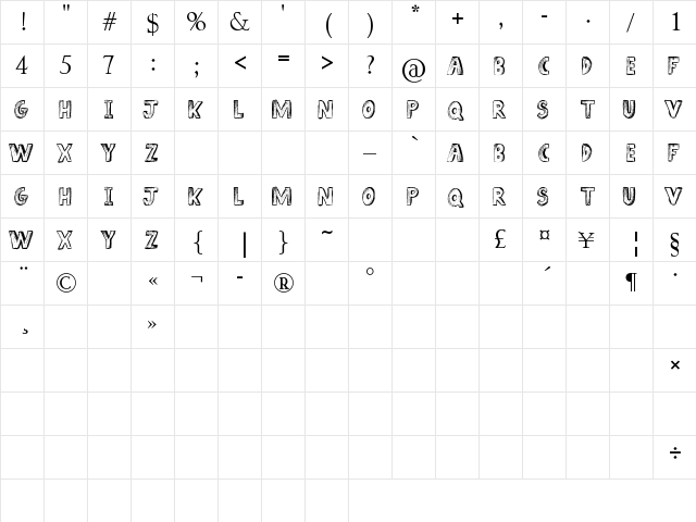 Sketch Book Regular font glyphpreview