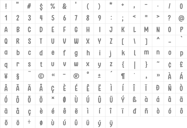 Stripe October Seven Regular font glyphpreview