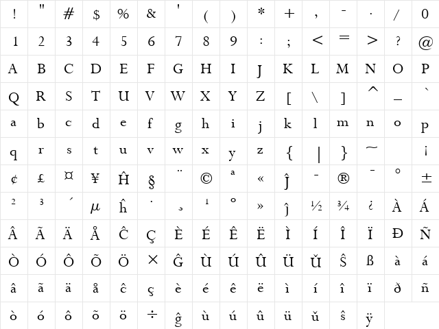 Lapidary333 BT Eo Roman font glyphpreview