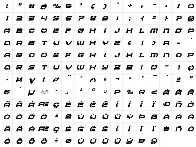Pulsar Class Title Italic Italic font glyphpreview