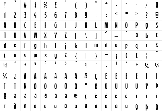 Quasix Regular font glyphpreview