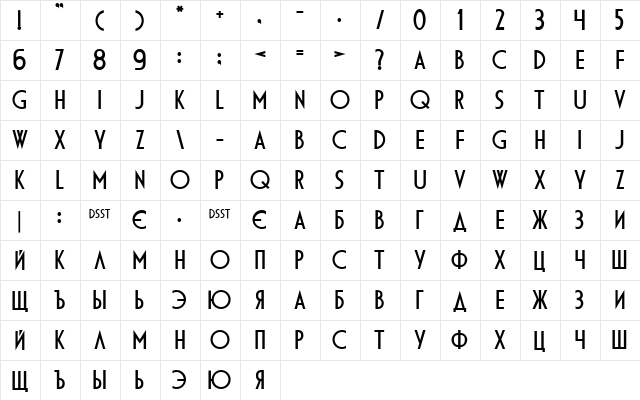 ft22 Normal font glyphpreview