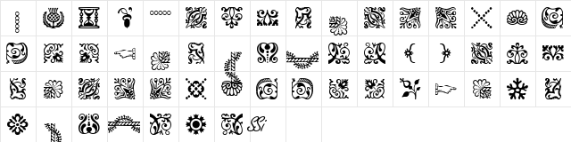 Caslon Ornaments SSi Ornaments font glyphpreview