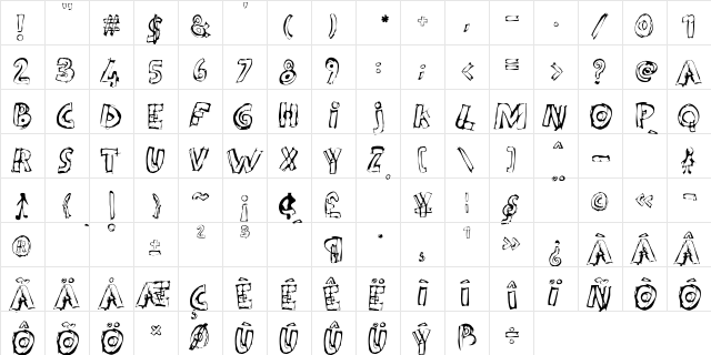 Kidy Regular font glyphpreview