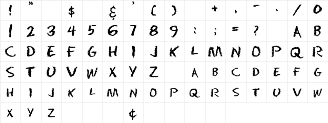 ChalkDust Regular font glyphpreview