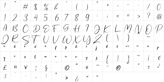 Fritlany Regular font glyphpreview