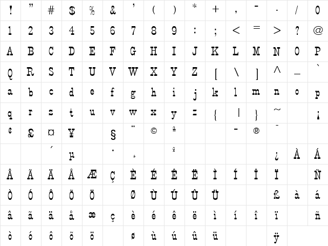 StageCoach Regular font glyphpreview