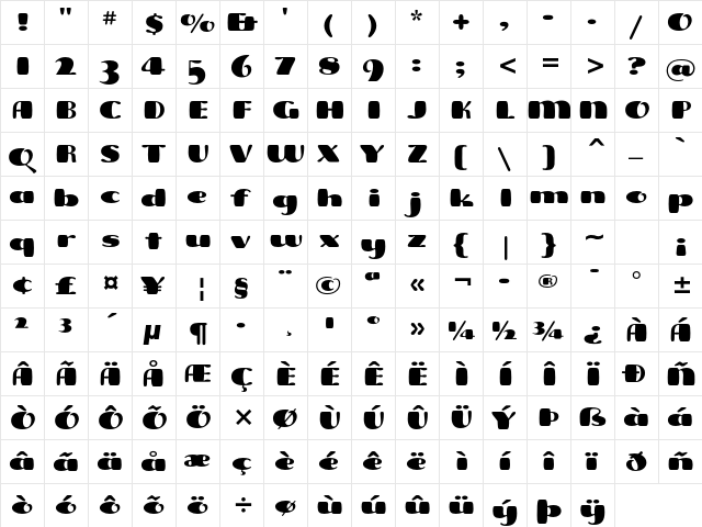 Freddo ITC Std Regular font glyphpreview