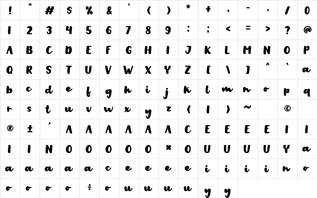 Childhood Regular font glyphpreview