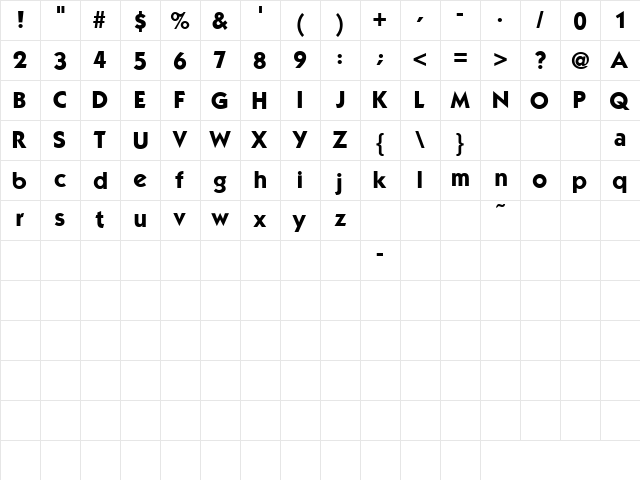 Mouser Regular font glyphpreview