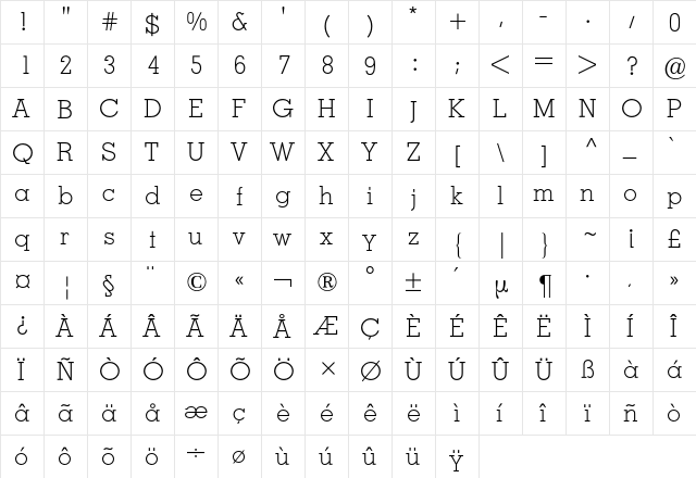 Memphis BQ Regular font glyphpreview