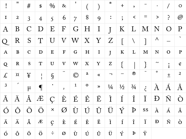 tsp machina 1 caps Normal font glyphpreview