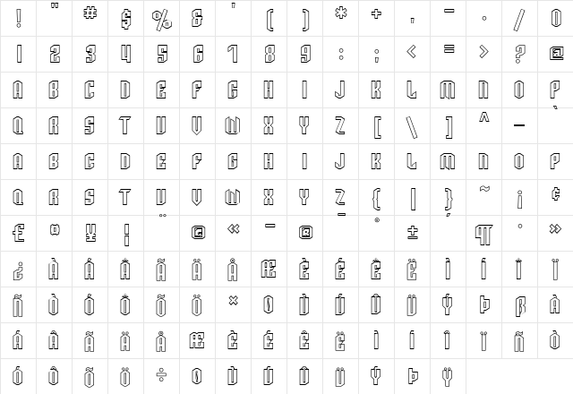 SF Archery Black SC Outline Regular font glyphpreview
