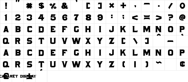 Cabaret Display Regular font glyphpreview