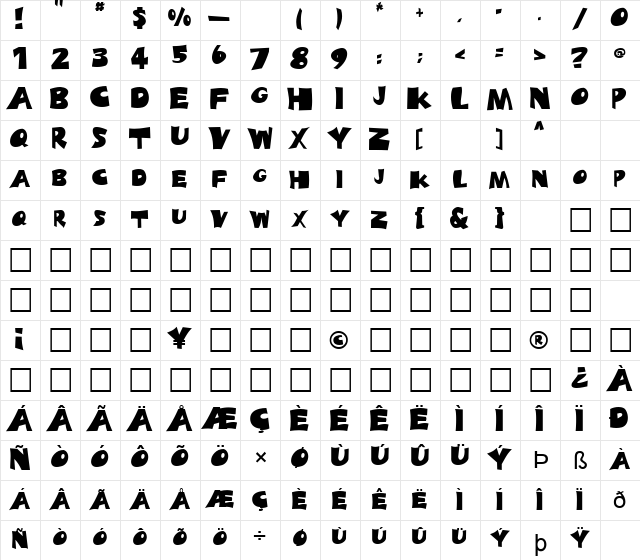 FZ JAZZY 10 Light font glyphpreview