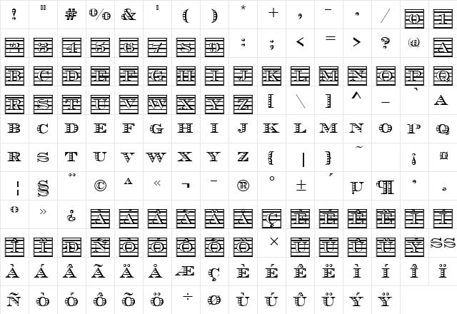 Chevalier Becker Ini Regular font glyphpreview