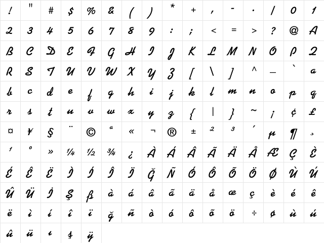 TrSah Alako-Bold Regular font glyphpreview