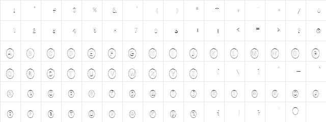 QintarHollow Regular font glyphpreview