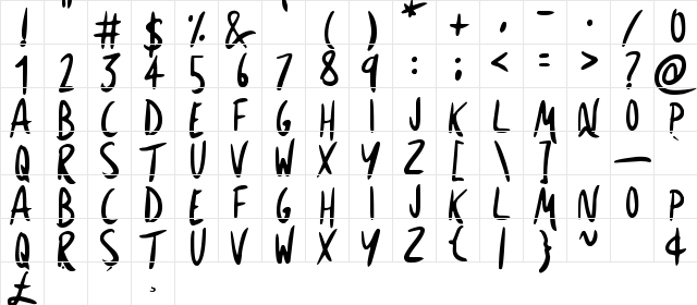 Expressive Inks Regular font glyphpreview