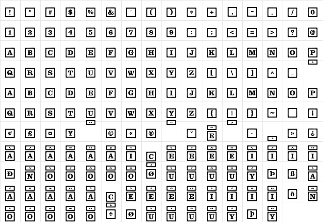 ChildsPlayBlocksLine Roman font glyphpreview