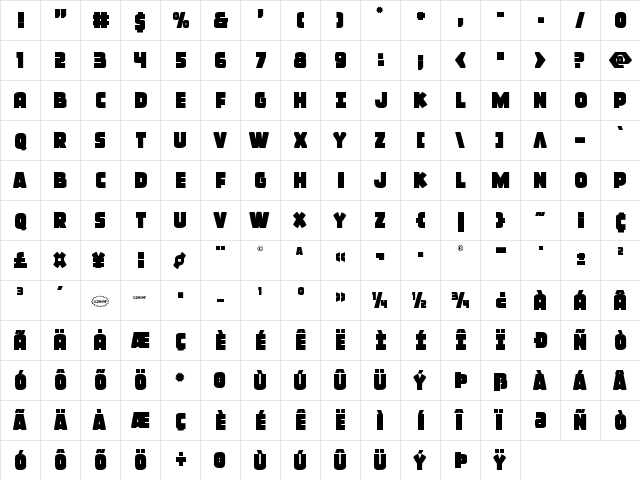 Frost Giant Regular font glyphpreview