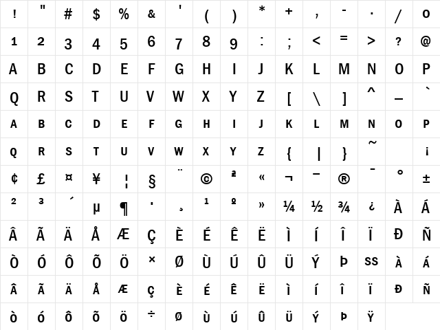 FranklinGothicCondSmc Bold font glyphpreview