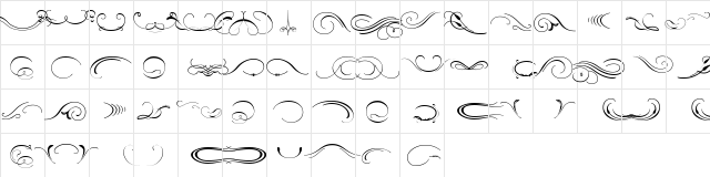 OrnamentScrollsAndFlorishes Regular font glyphpreview