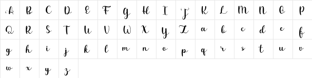 Diarylea scipt font glyphpreview