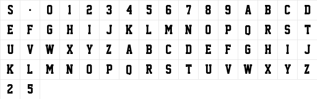 Superstar M54 Regular font glyphpreview