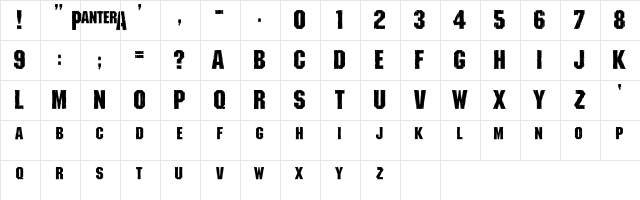 Shredded Regular font glyphpreview