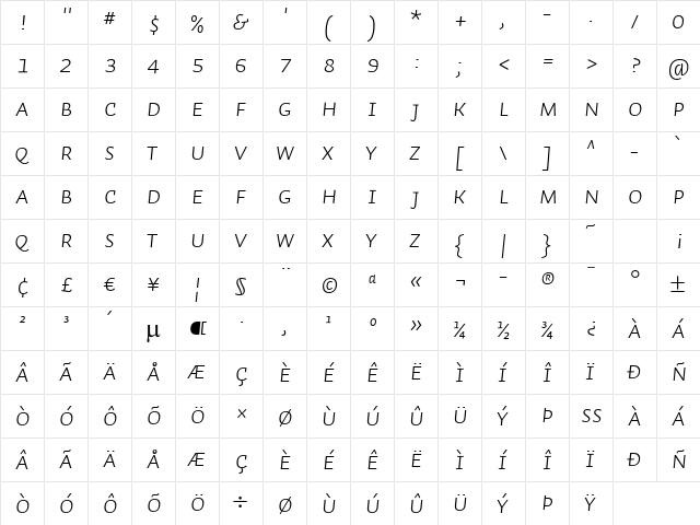 Auto 3 Light Italic SmCp font glyphpreview