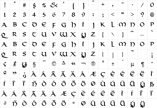 Thong DB Regular font glyphpreview