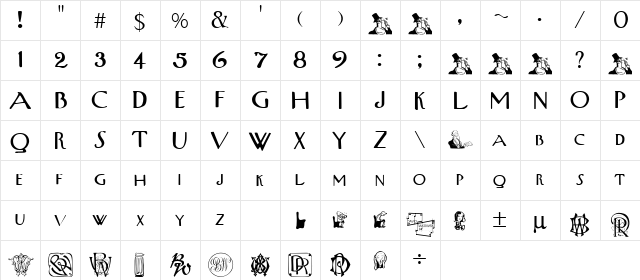 UppWe Regular font glyphpreview
