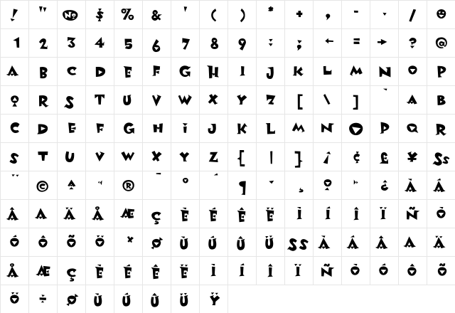 Metropol Noir font glyphpreview