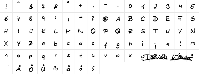 Dani Regular font glyphpreview